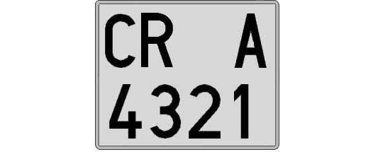 CR4321A matricula cuadrada
