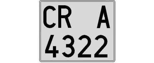 CR4322A matricula cuadrada