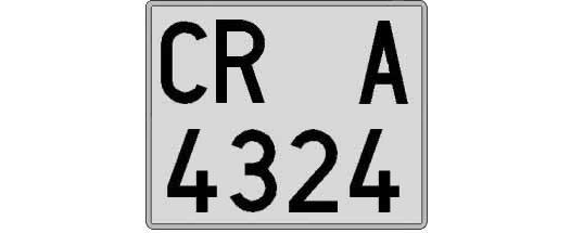 CR4324A matricula cuadrada