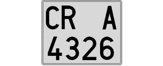 CR4326A matricula cuadrada
