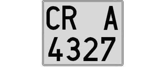 CR4327A matricula cuadrada