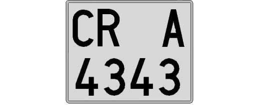 CR4343A matricula cuadrada