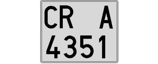 CR4351A matricula cuadrada