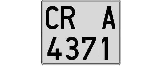 CR4371A matricula cuadrada