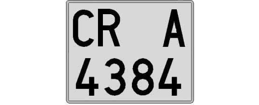 CR4384A matricula cuadrada