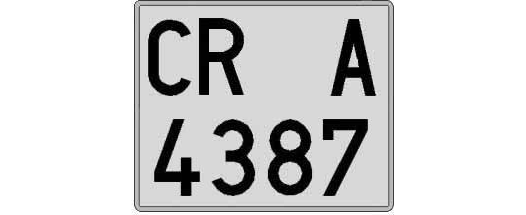 CR4387A matricula cuadrada