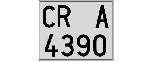 CR4390A matricula cuadrada