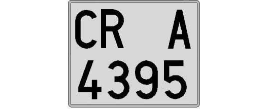 CR4395A matricula cuadrada