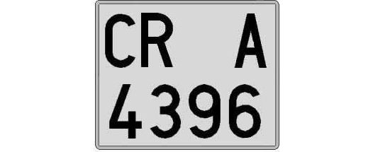 CR4396A matricula cuadrada
