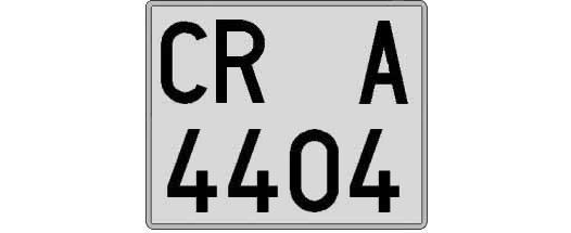 CR4404A matricula cuadrada