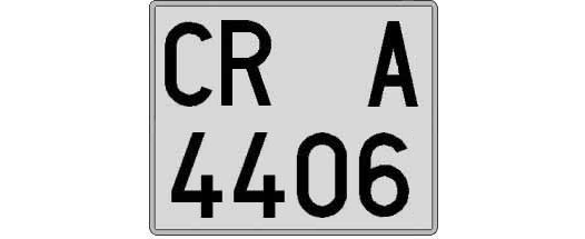 CR4406A matricula cuadrada