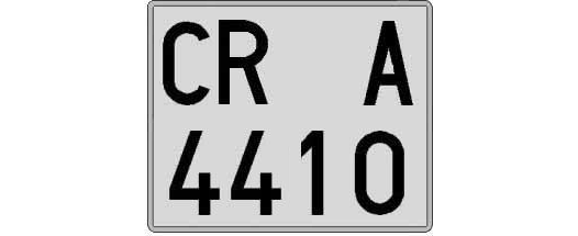 CR4410A matricula cuadrada