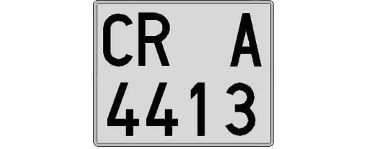 CR4413A matricula cuadrada