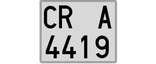 CR4419A matricula cuadrada