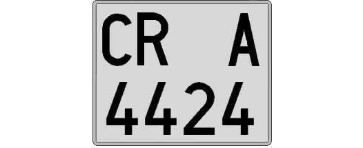 CR4424A matricula cuadrada
