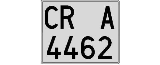 CR4462A matricula cuadrada