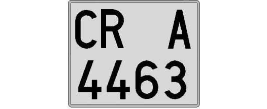 CR4463A matricula cuadrada