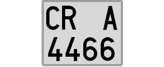 CR4466A matricula cuadrada