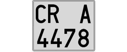 CR4478A matricula cuadrada