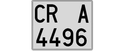 CR4496A matricula cuadrada