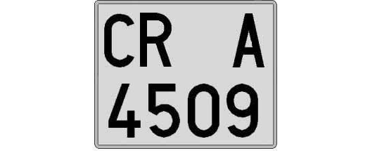 CR4509A matricula cuadrada