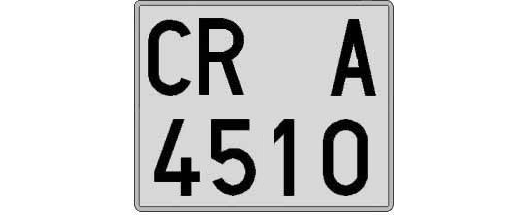 CR4510A matricula cuadrada