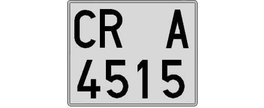 CR4515A matricula cuadrada