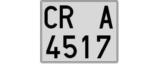 CR4517A matricula cuadrada