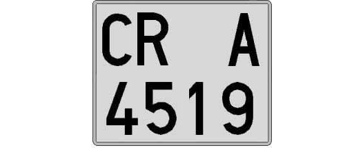 CR4519A matricula cuadrada
