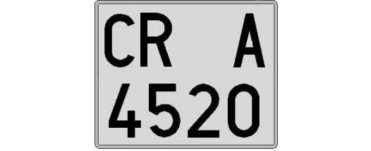 CR4520A matricula cuadrada
