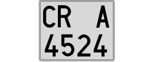 CR4524A matricula cuadrada