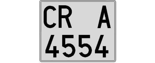 CR4554A matricula cuadrada