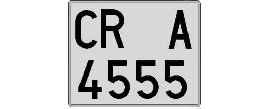 CR4555A matricula cuadrada