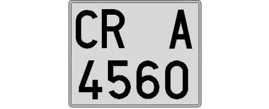 CR4560A matricula cuadrada