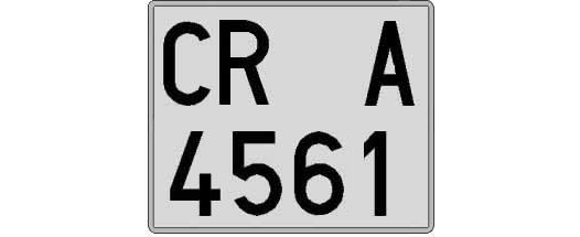 CR4561A matricula cuadrada