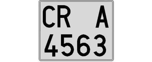 CR4563A matricula cuadrada