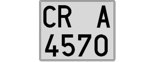CR4570A matricula cuadrada