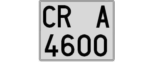 CR4600A matricula cuadrada
