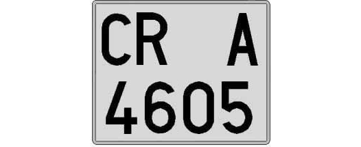 CR4605A matricula cuadrada