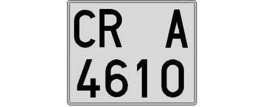 CR4610A matricula cuadrada
