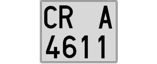 CR4611A matricula cuadrada