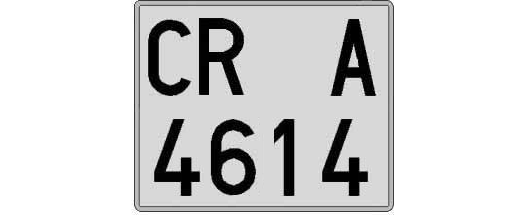 CR4614A matricula cuadrada
