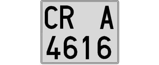 CR4616A matricula cuadrada