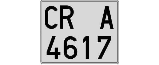CR4617A matricula cuadrada