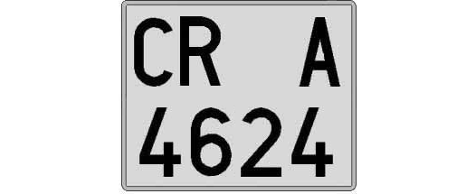 CR4624A matricula cuadrada