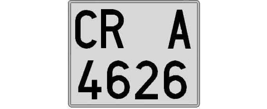 CR4626A matricula cuadrada