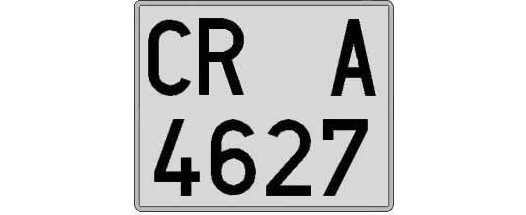 CR4627A matricula cuadrada