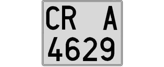 CR4629A matricula cuadrada