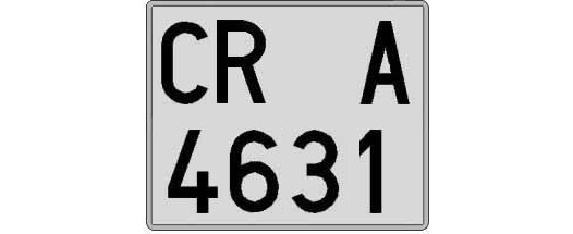 CR4631A matricula cuadrada