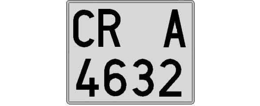 CR4632A matricula cuadrada